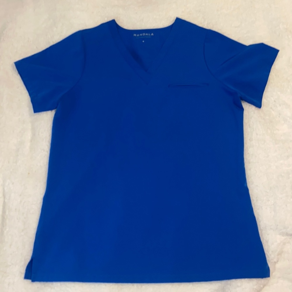 Royal blue scrub top